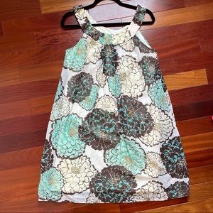 Dressbarn Brown and Teal Floral Dress